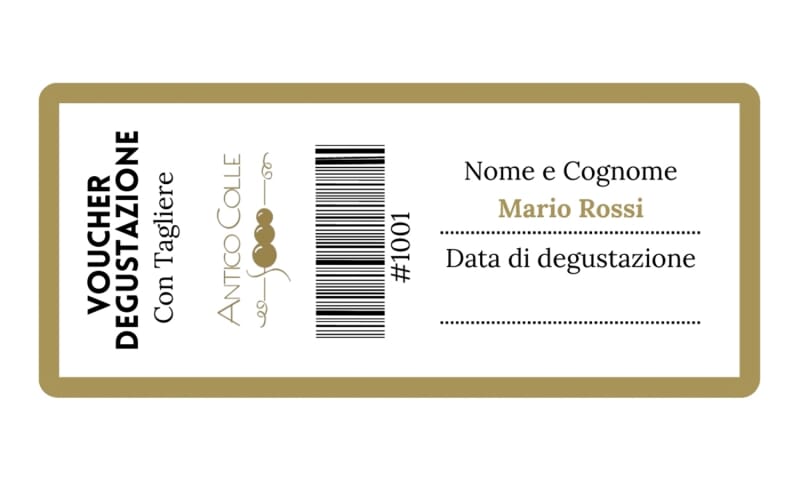 fac simile voucher degustazione con tagliere